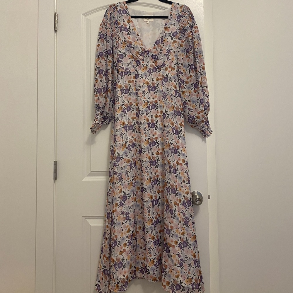 Floral Bohme v-neck long sleeve maxi dress